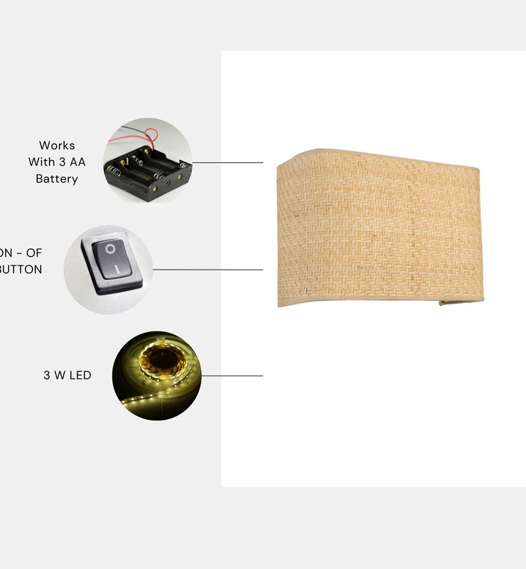 Opviq LumaBeige AuraWall: Chic Battery Lamp | Opviq