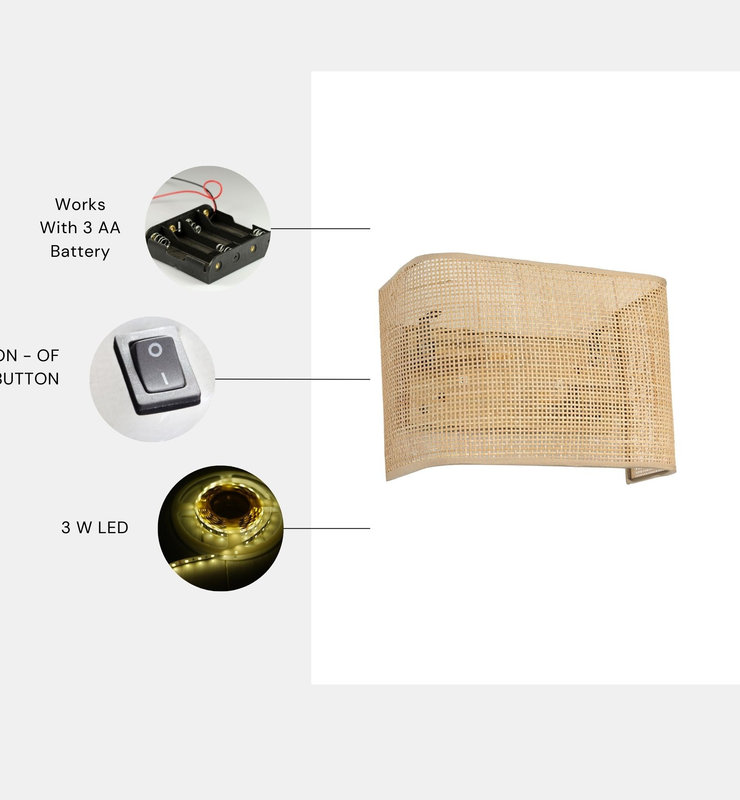 Opviq LumaBeige AuraWall: Chic Battery Lamp | Opviq