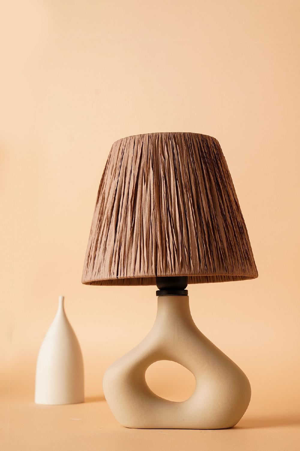 opviq LumaCeramica: Beige Glow Table Lamp | Opviq