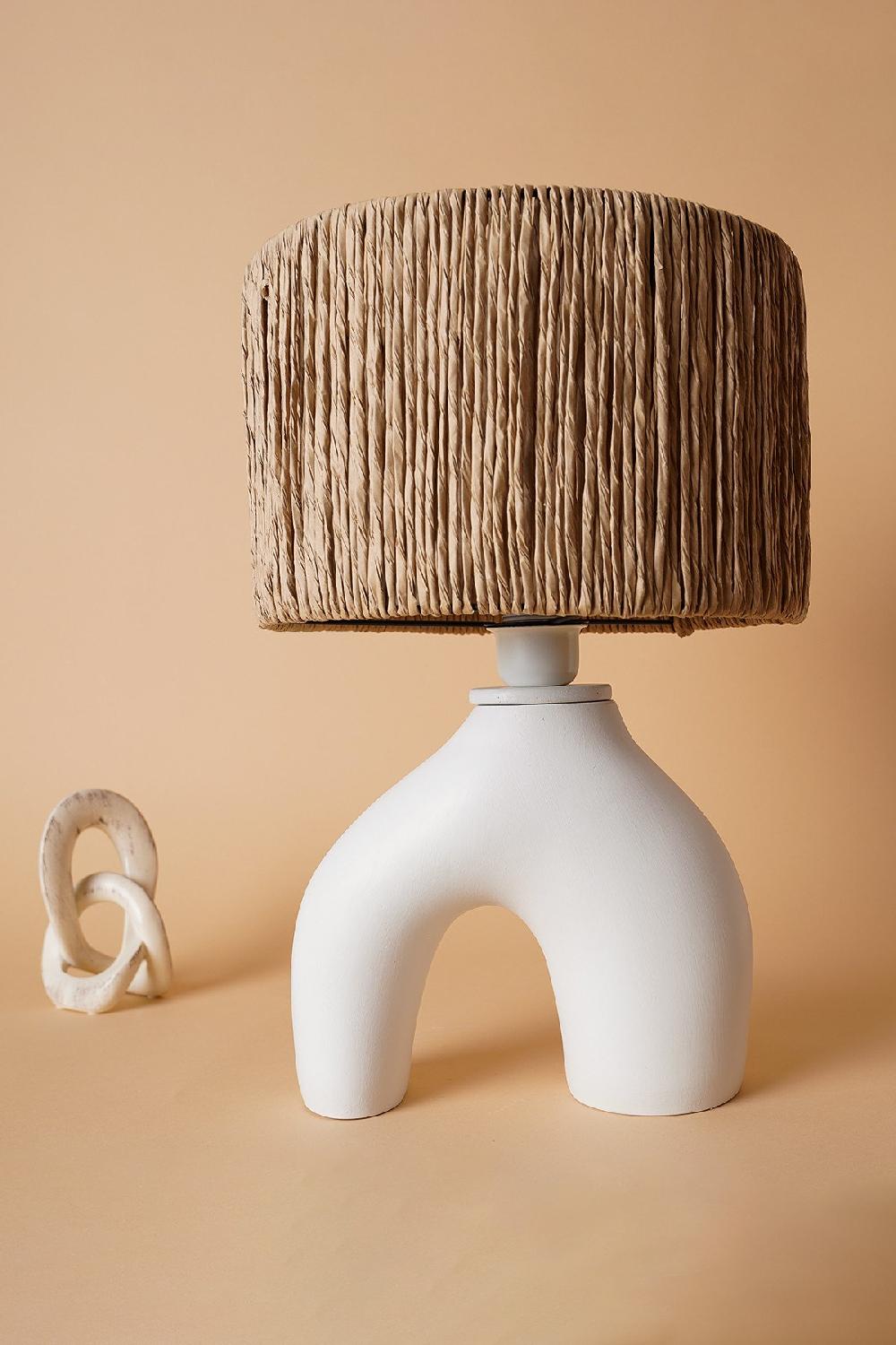 opviq LumaCeramica OakGlow Table Lamp | Opviq