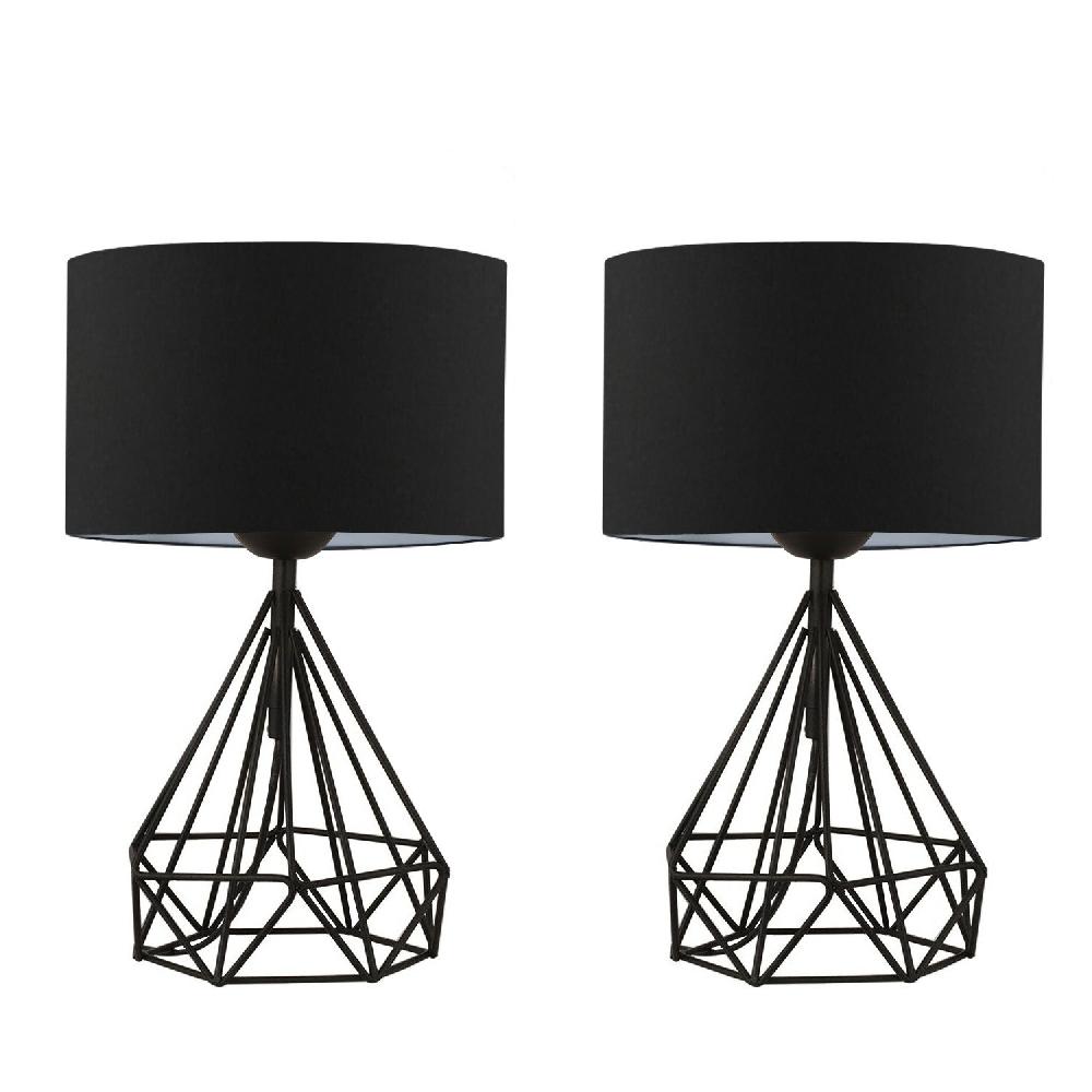 Opviq LumaNest Black Elegance Table Lamp Duo | Opviq