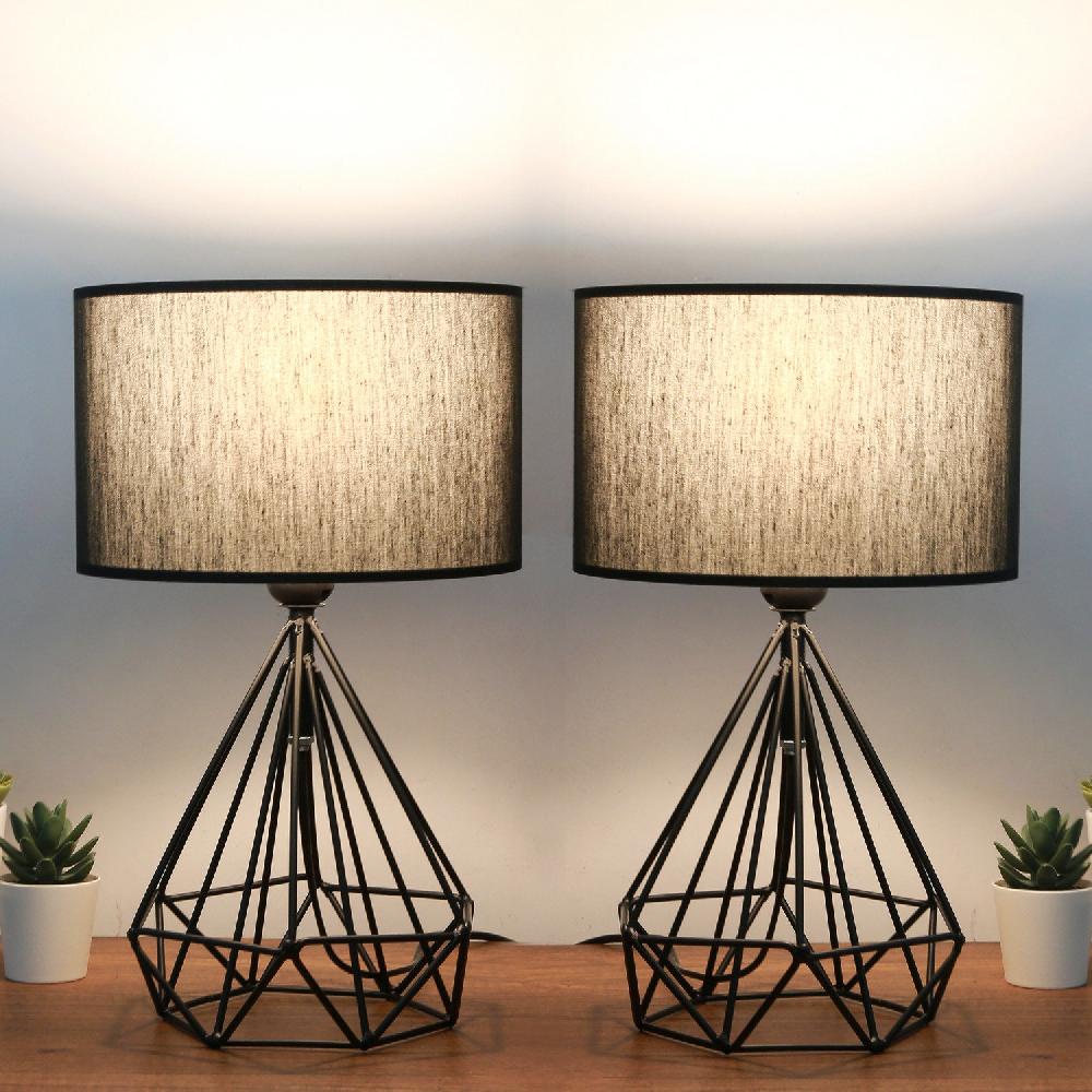opviq LumaNest Black Elegance Table Lamp Duo | Opviq