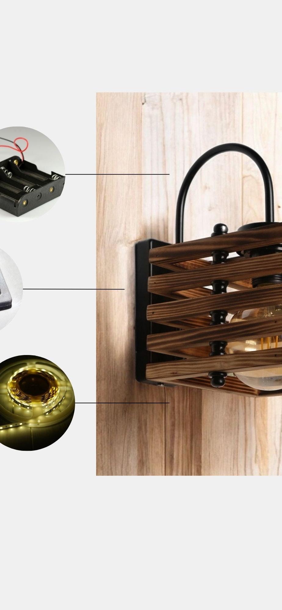 Opviq LumaWood Aura: Rustic LED Wall Light | Opviq