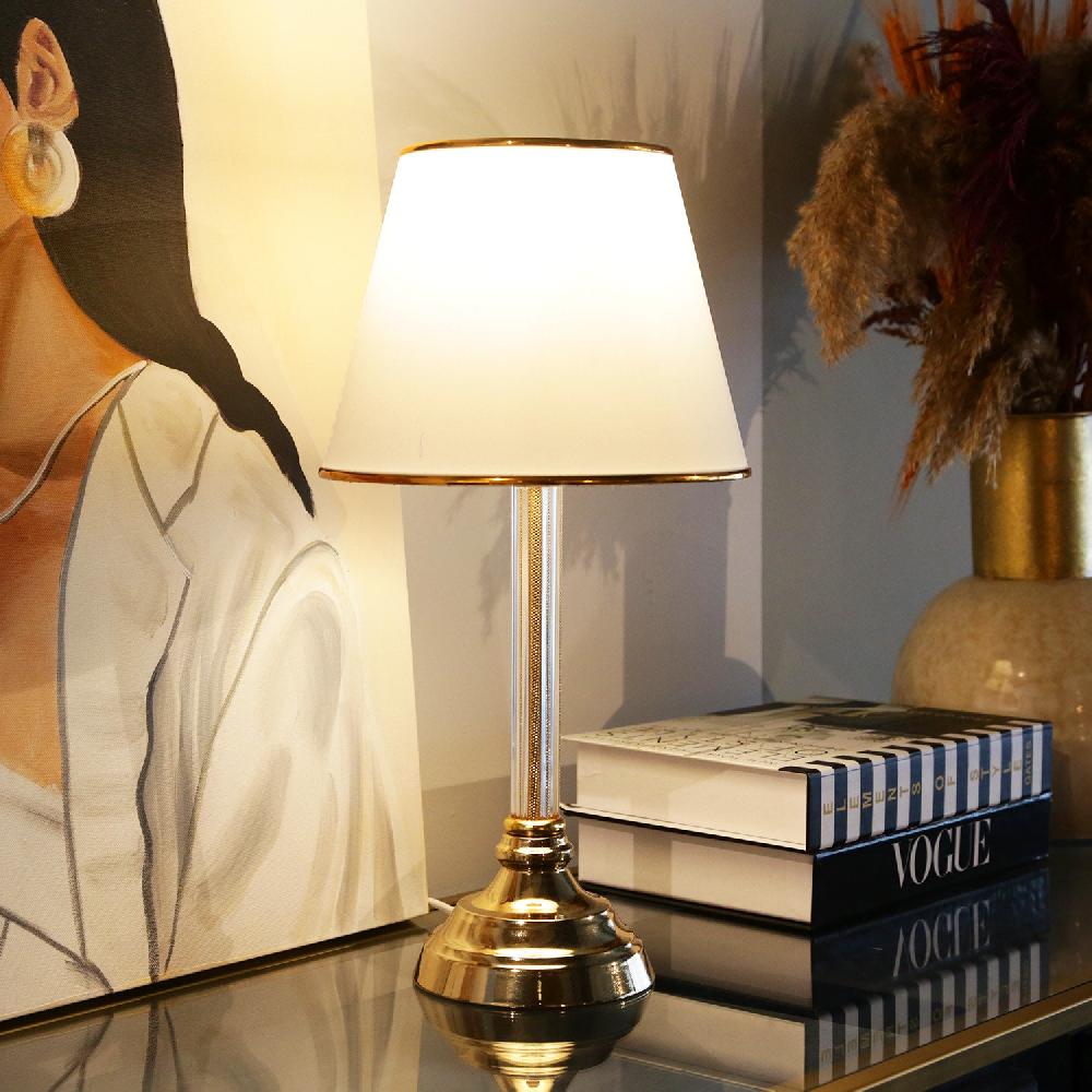 opviq LumiGlam Aura: Chic White Table Lamp | Opviq
