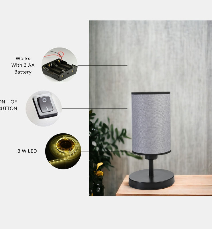 Opviq Luminara Greywave: Chic LED Table Glow | Opviq