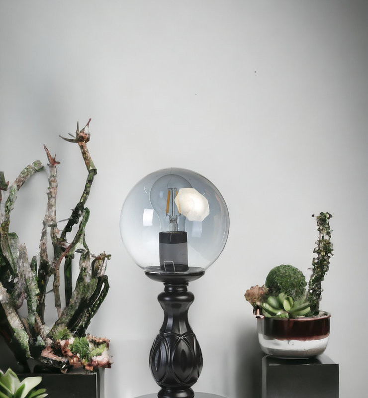 opviq Luminara Noir - Elegant Metal & Glass Lamp | Opviq