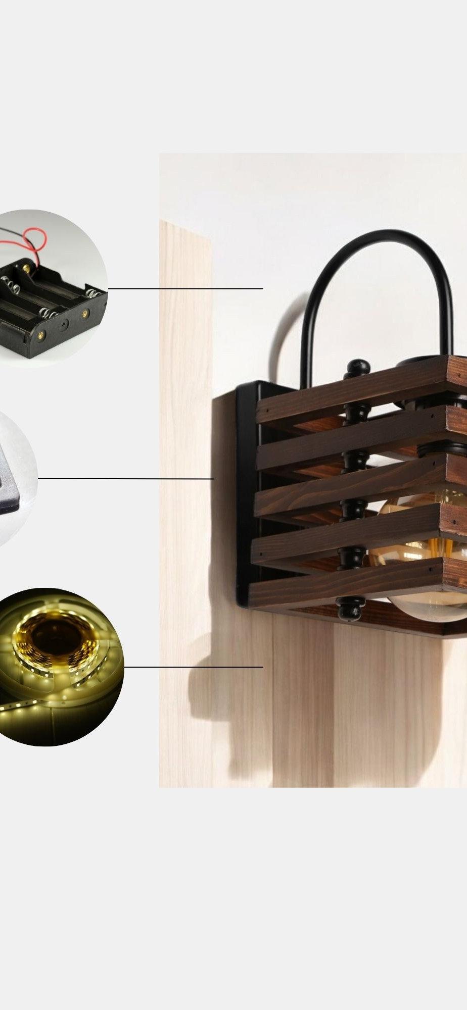 Opviq LuminaWooden: Walnut Glow Wall Lamp | Opviq