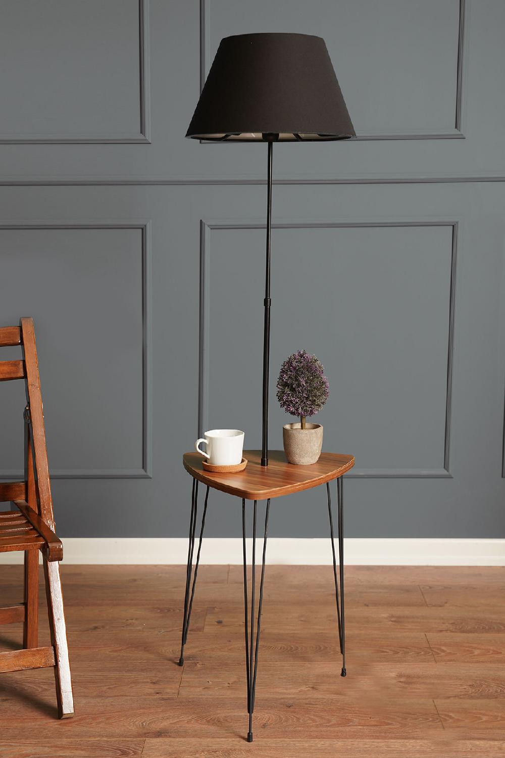 opviq LumiNest: Walnut & Metal Fusion Lamp | Opviq