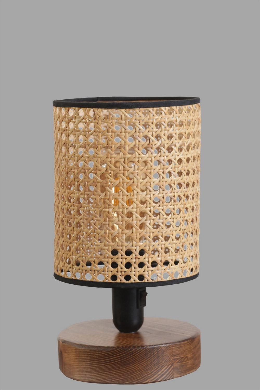 Opviq LumiNook Walnut Wicker Glow Lamp | Opviq