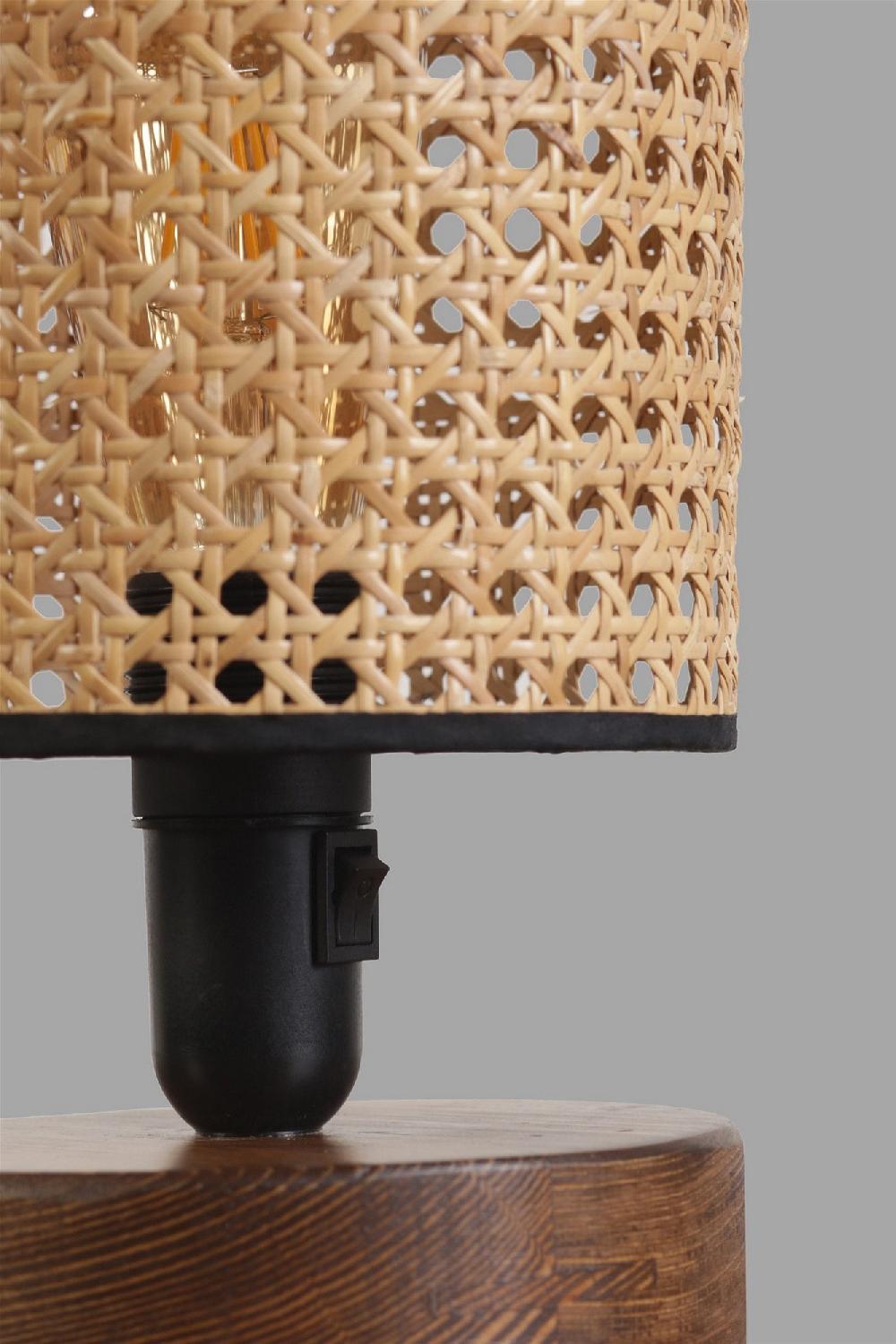 Opviq LumiNook Walnut Wicker Glow Lamp | Opviq