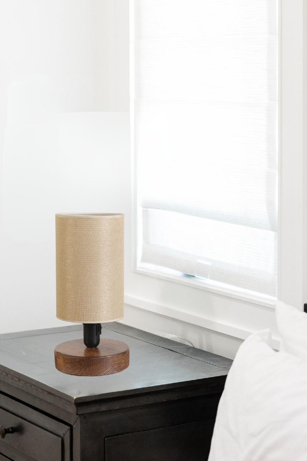 opviq LumiNook Walnut Wicker Glow Lamp | Opviq