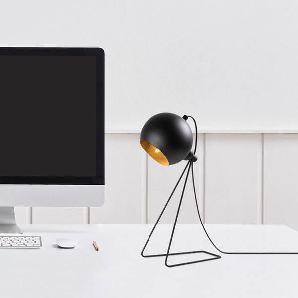 Opviq LumoCraft Noir: Chic Metal Table Lamp | Opviq