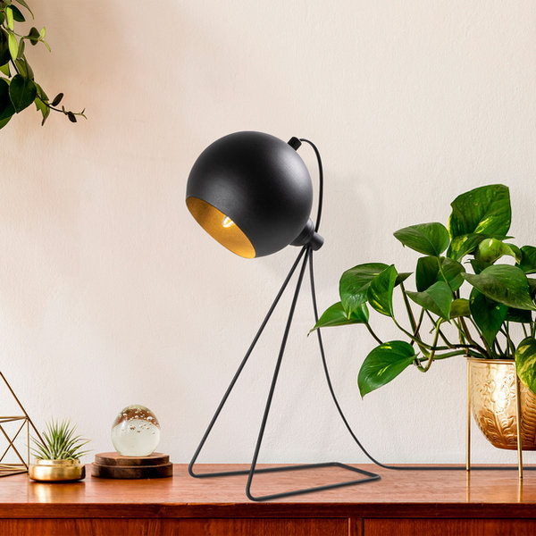 opviq LumoCraft Noir: Chic Metal Table Lamp | Opviq