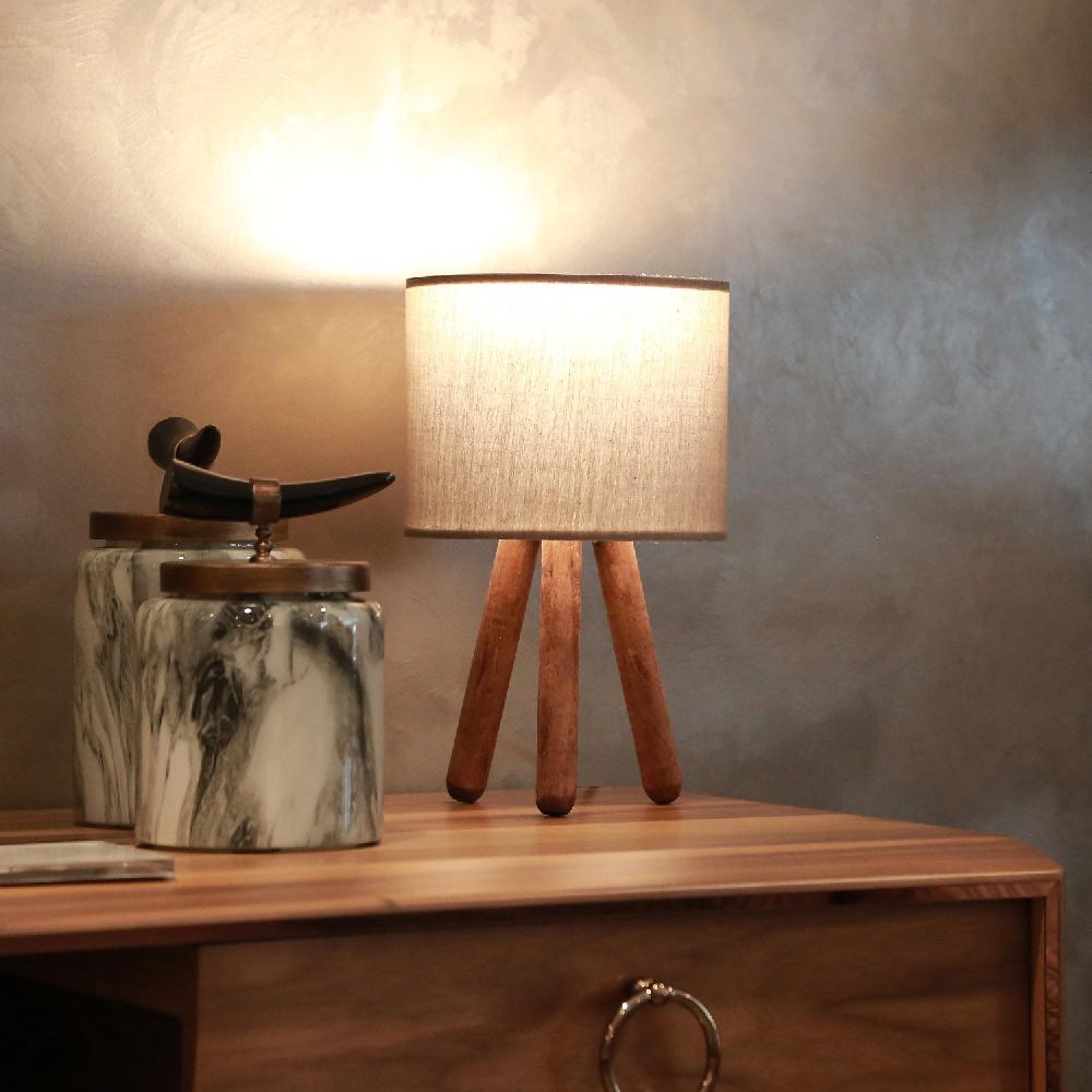 opviq LumoCraft: Nordic WoodGlow Table Lamp | Opviq