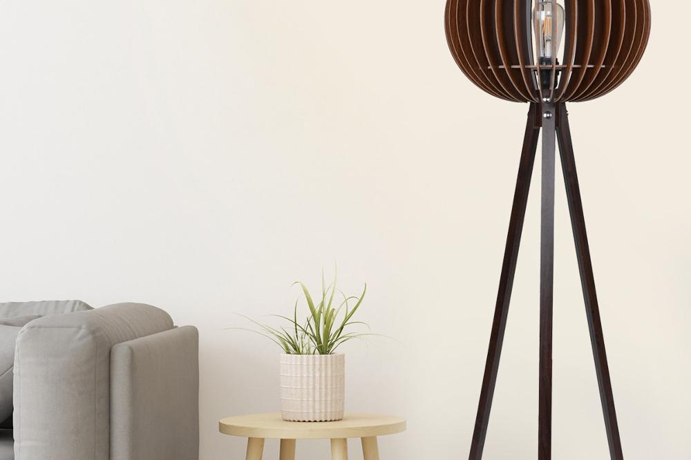 opviq LumoScandi Walnut Glow Floor Lamp | Opviq