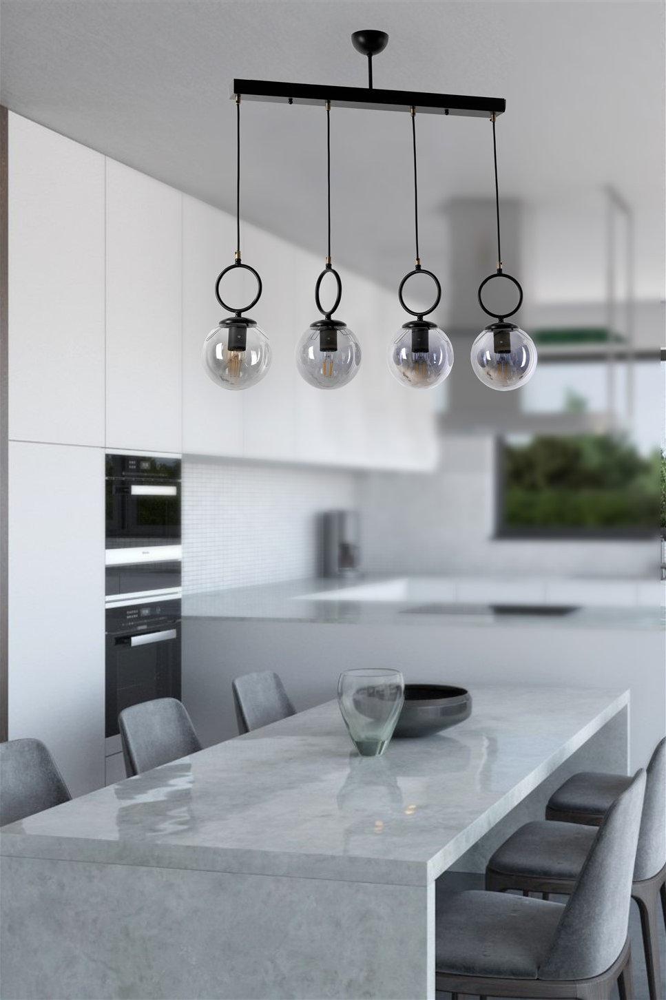 opviq LumoSphere Black Metal Chandelier | Opviq