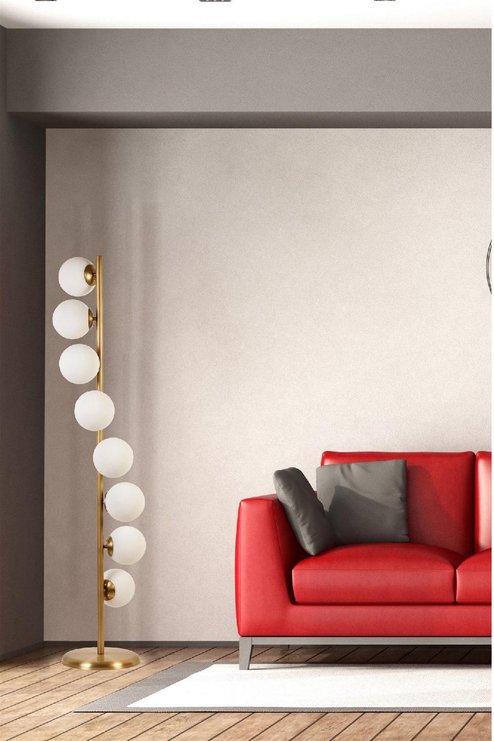 opviq LumoSphere White Metal Floor Radiance | Opviq