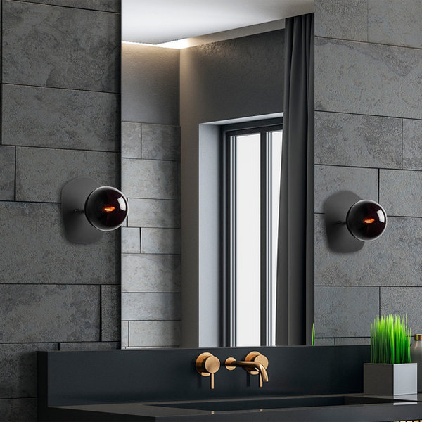 Opviq Lunaris Noir Industrial Wall Lamp | Opviq