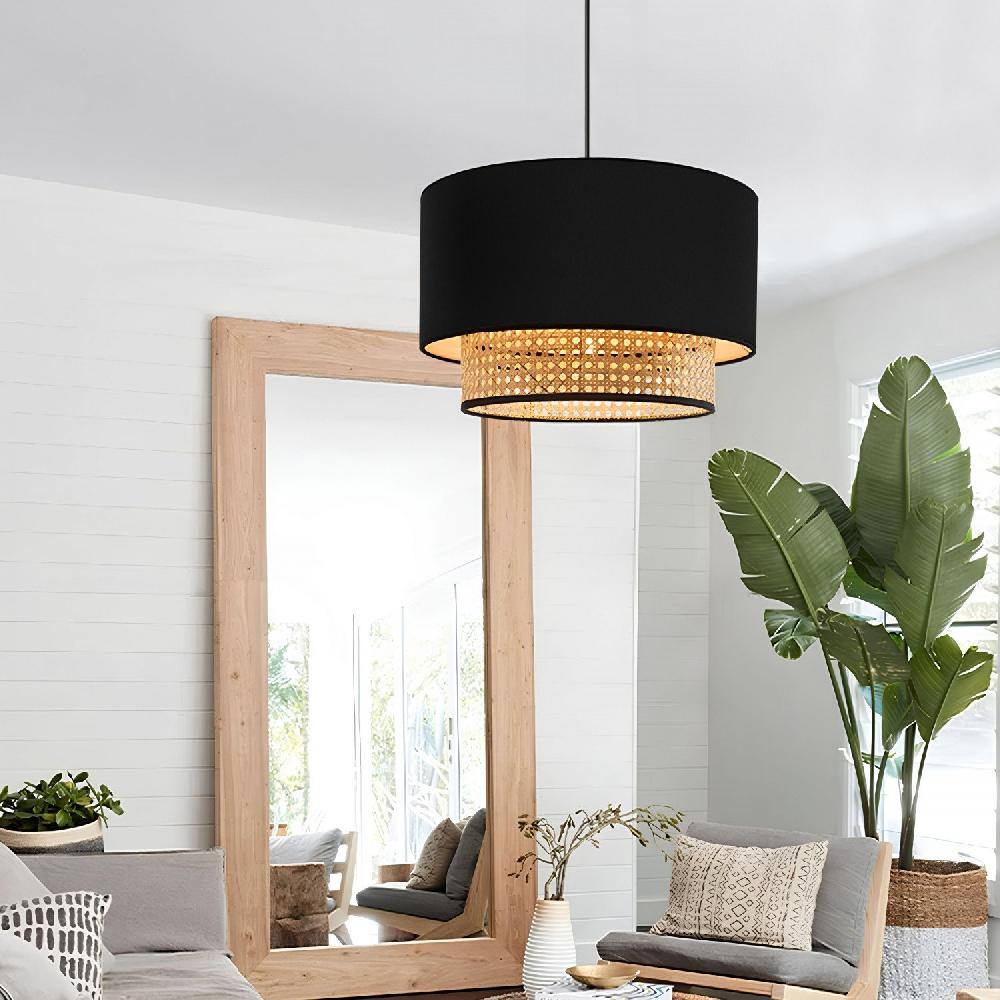 opviq LustraRattan Noir Elegance Chandelier | Opviq