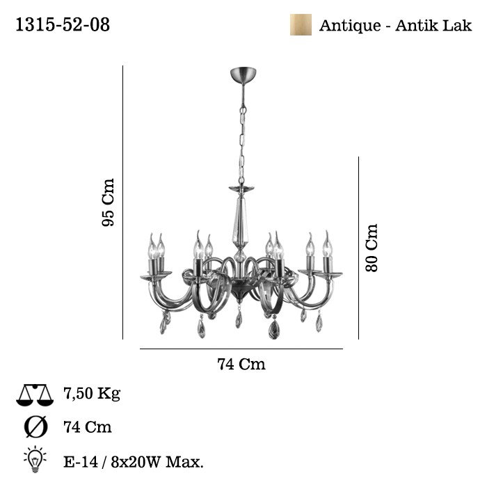 Opviq LustreGlo Antiqua Chandelier | Opviq