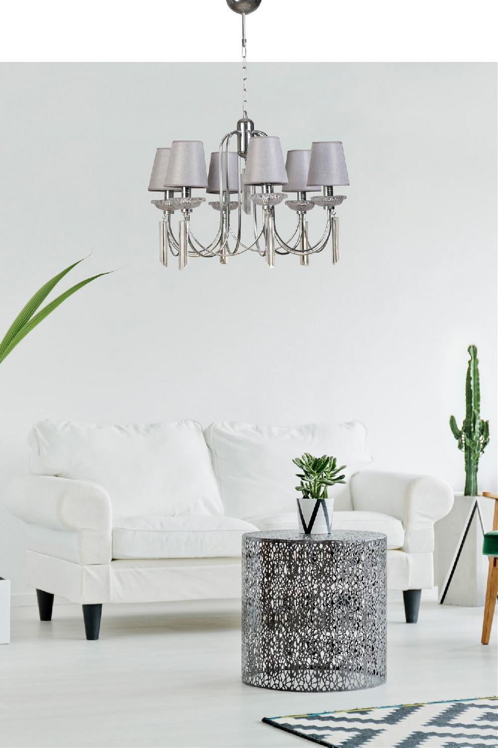 opviq LuxeGlimmer Grey Crystal Chandelier | Opviq