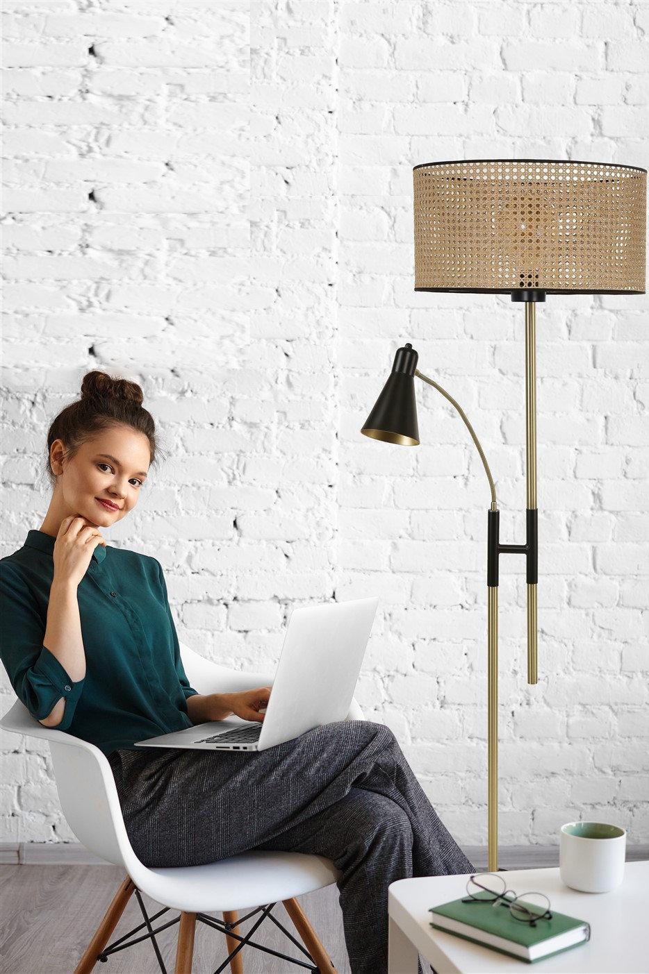 Opviq LuxeGlo WickerGlow Floor Light | Opviq