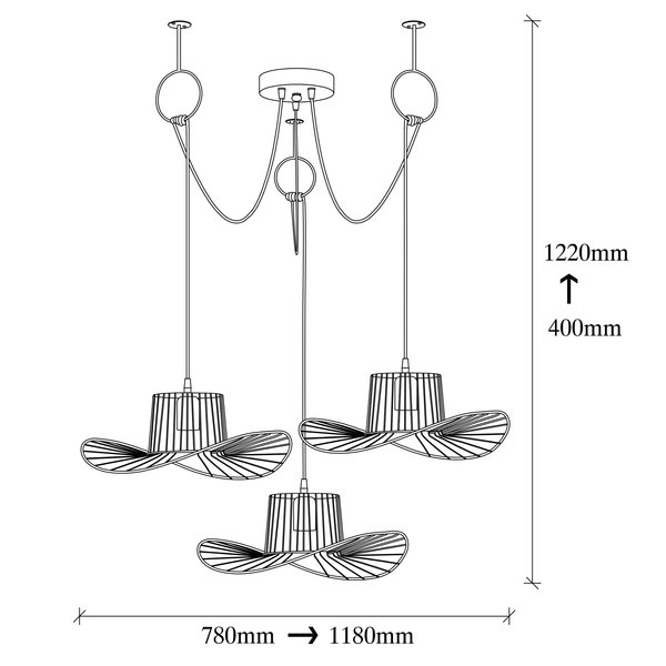 Opviq LuxeNoir Eclipse Chandelier 118 Cm | Opviq