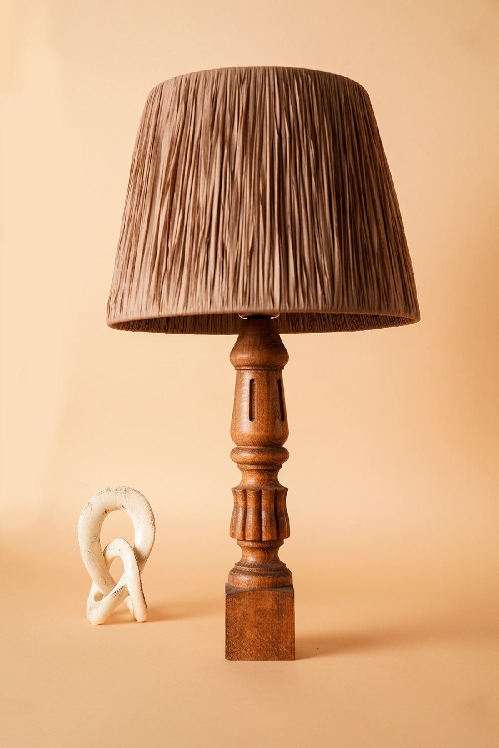 opviq LuxeRope WoodGlow Table Lamp | Opviq