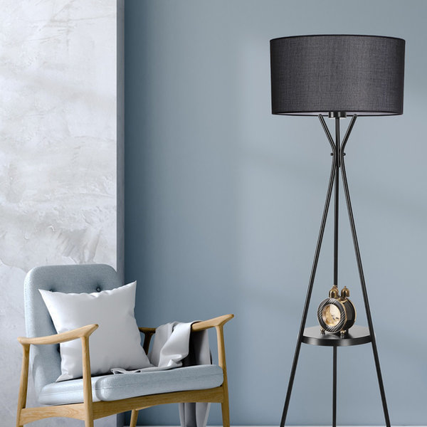 Opviq LuxeShade Noir: Modern Metal Floor Lamp | Opviq