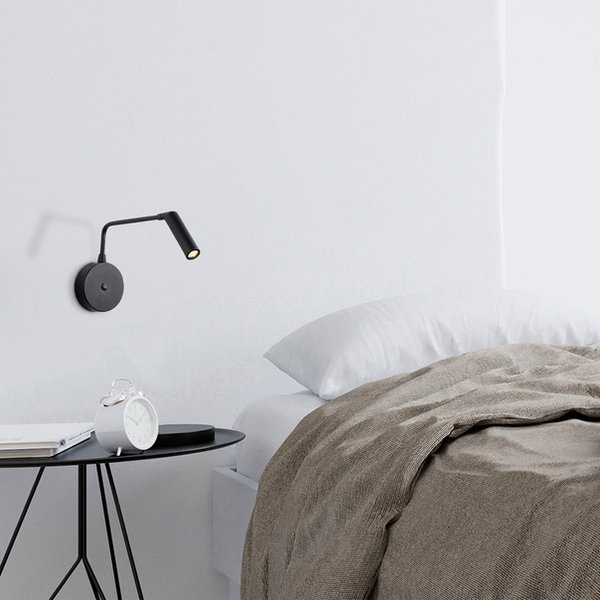 Opviq Nocturna Glow: Sleek Black Wall Lamp | Opviq
