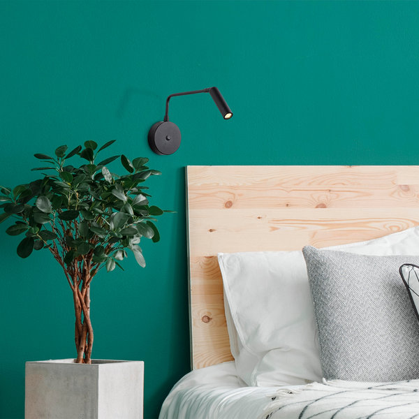 Opviq Nocturna Glow: Sleek Black Wall Lamp | Opviq