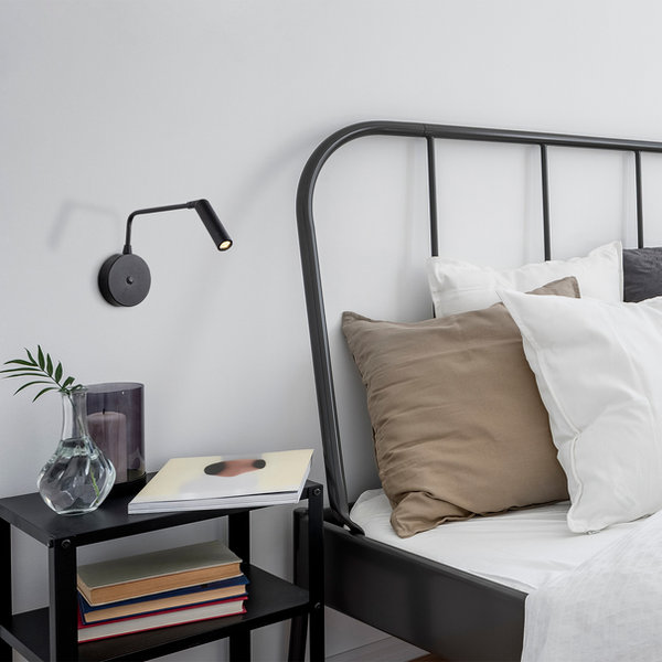 opviq Nocturna Glow: Sleek Black Wall Lamp | Opviq