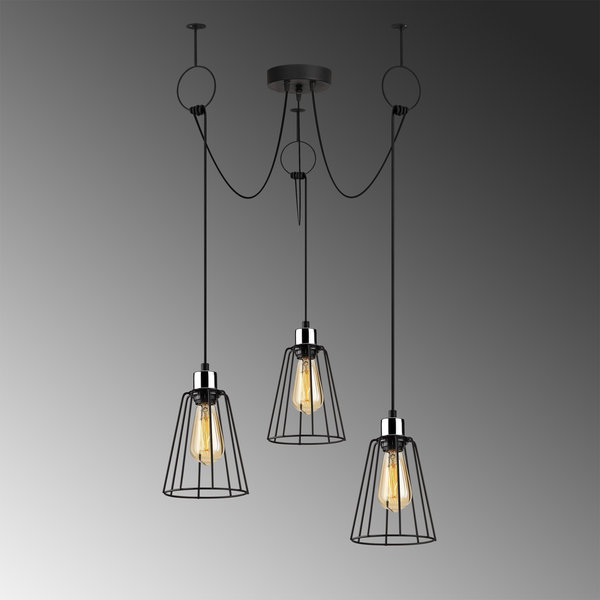 Opviq Nostalglo Black Metal Chandelier 95✨ | Opviq