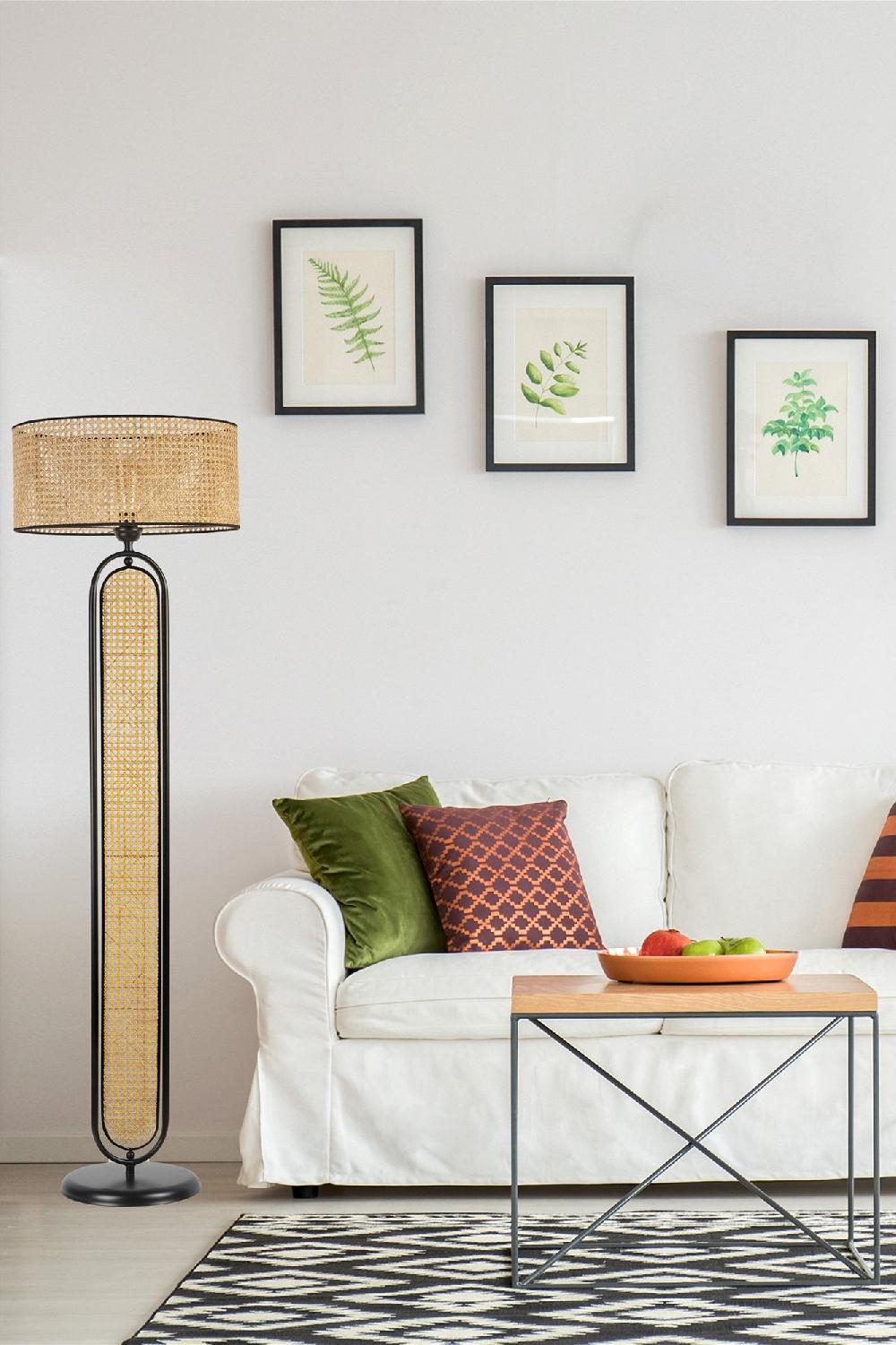 Opviq RattanGlow Elegance Floor Lamp | Opviq