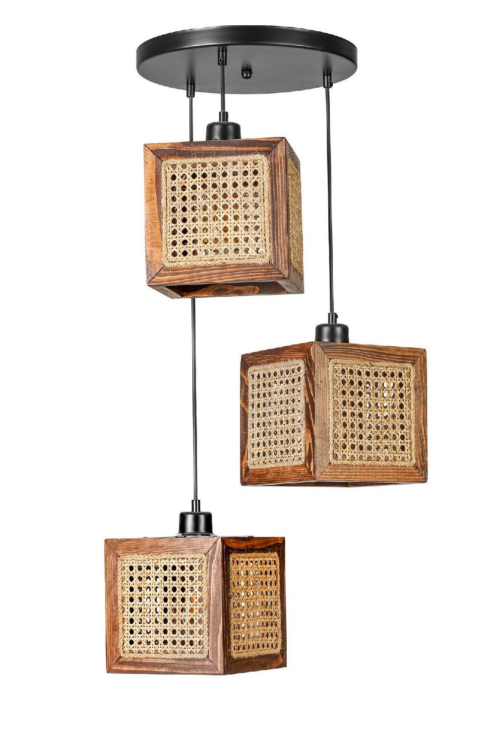 Opviq RattanGlow Walnut Chandelier Elegance | Opviq