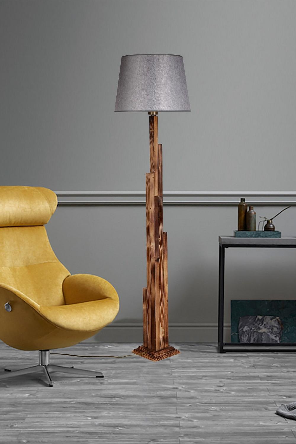 opviq RusticGlow Wooden Floor Lamp | Opviq