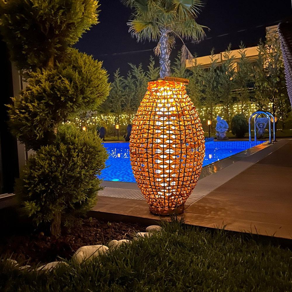 Opviq Solara WickerGlow Floor Lamp 3000K | Opviq