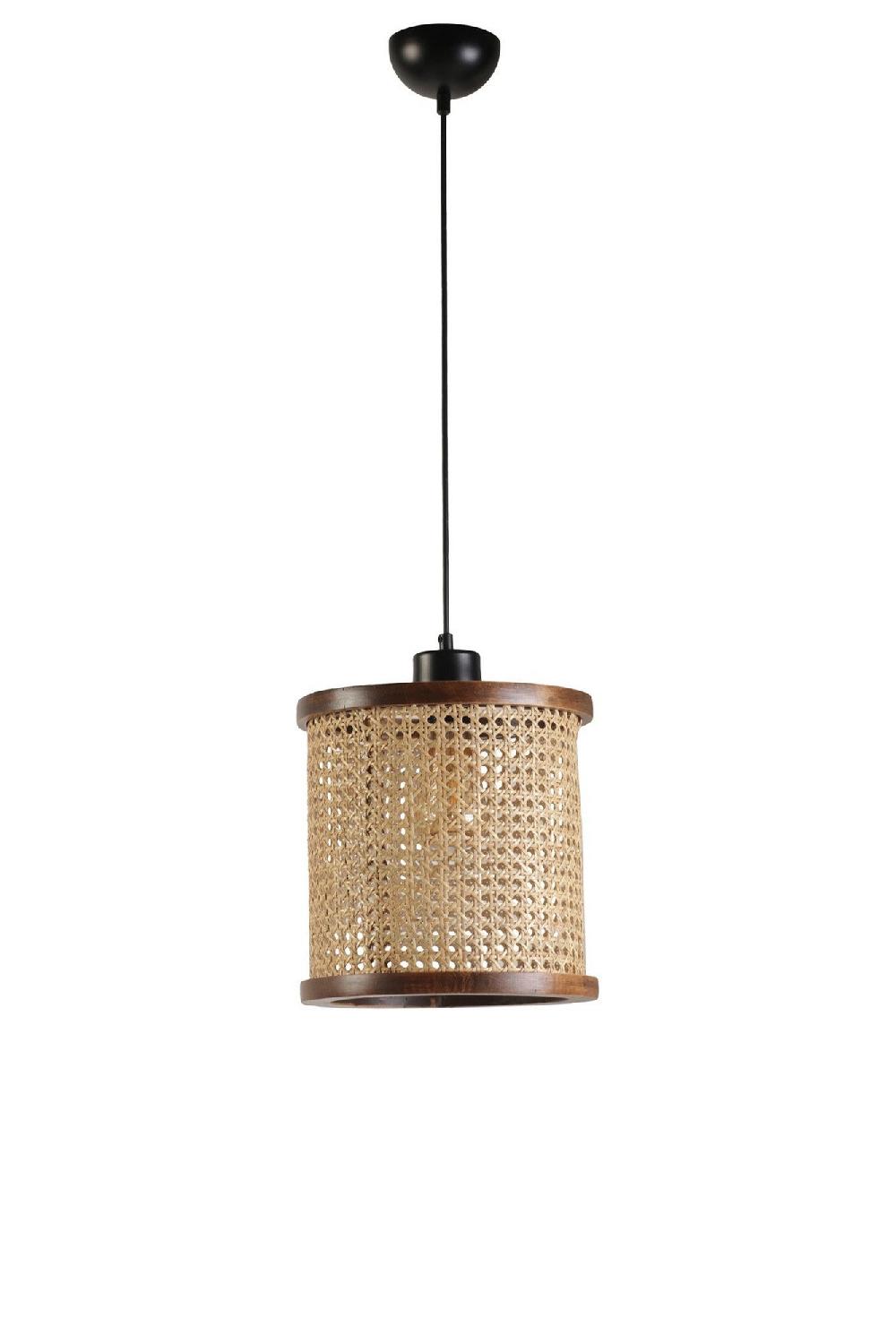 Opviq Walnut Aura Chandelier: Rattan Elegance | Opviq