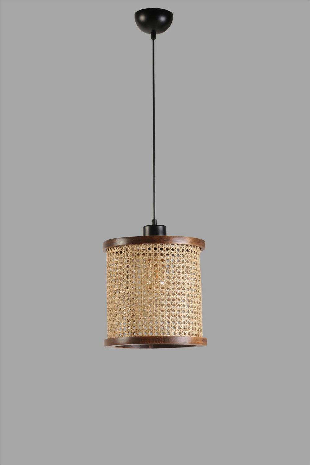 Opviq Walnut Aura Chandelier: Rattan Elegance | Opviq