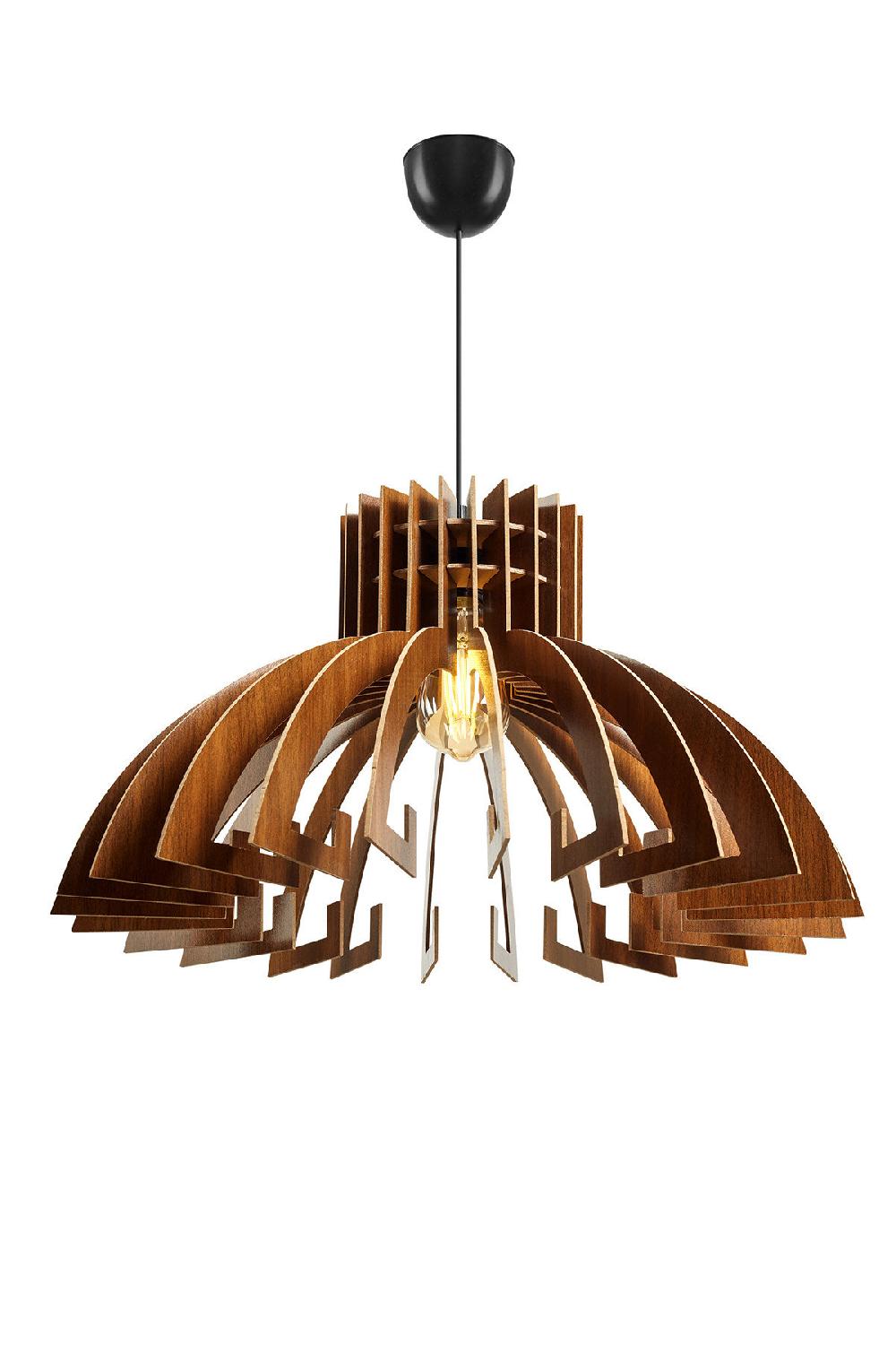 Opviq Walnut Crown Glow Chandelier Elegance | Opviq
