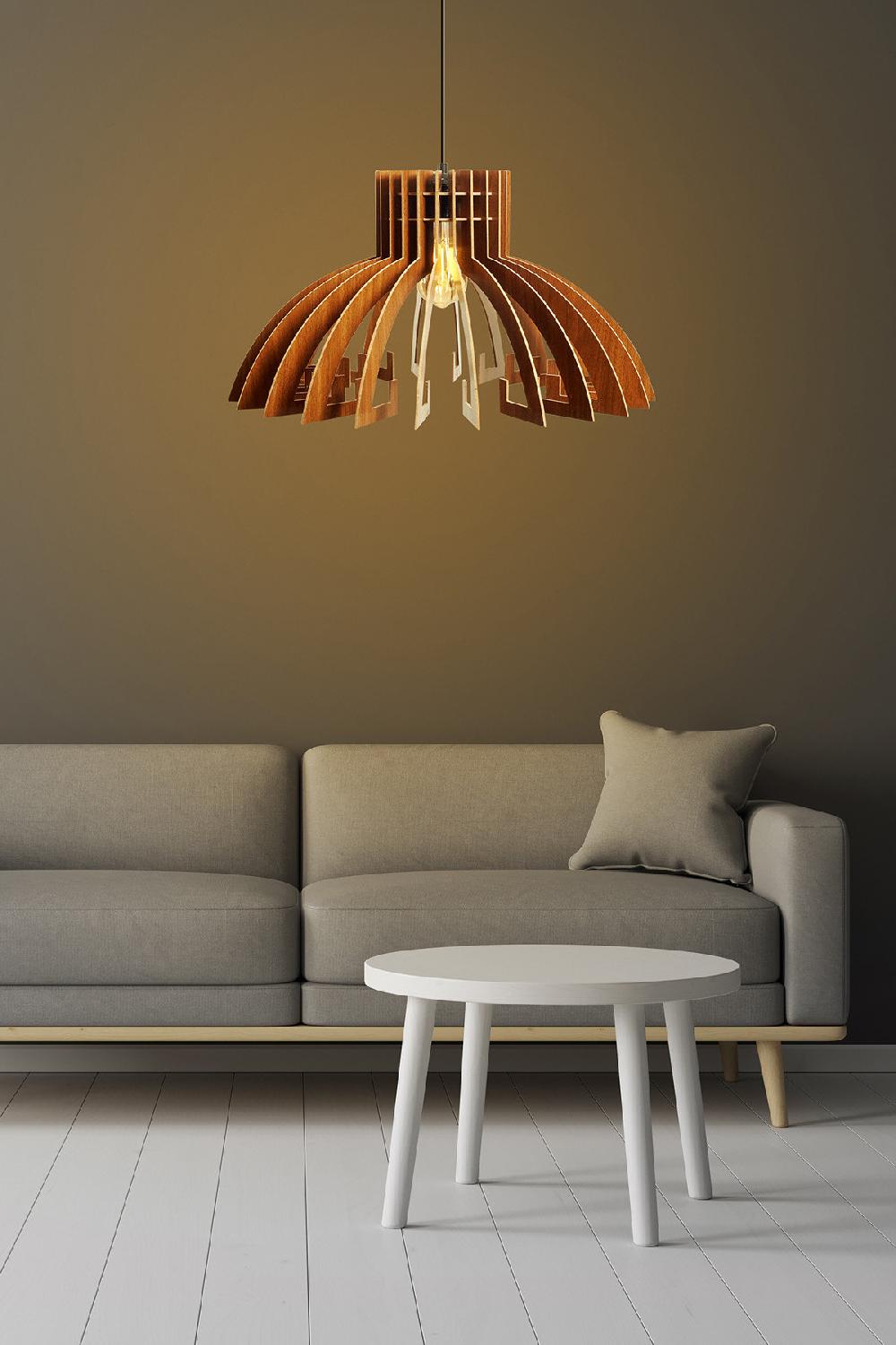 opviq Walnut Crown Glow Chandelier Elegance | Opviq