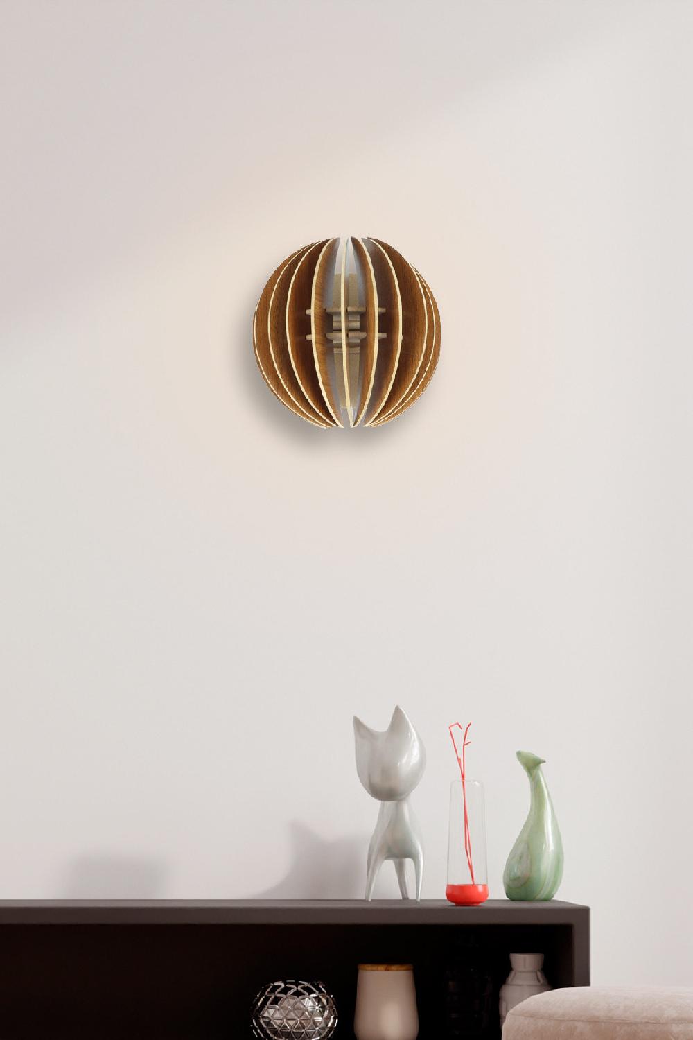 opviq WalnutSphere Glow Sconce | Opviq