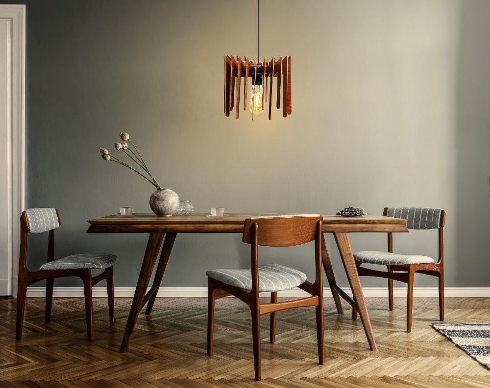 opviq ZigZag Aura: Walnut Elegance Chandelier | Opviq