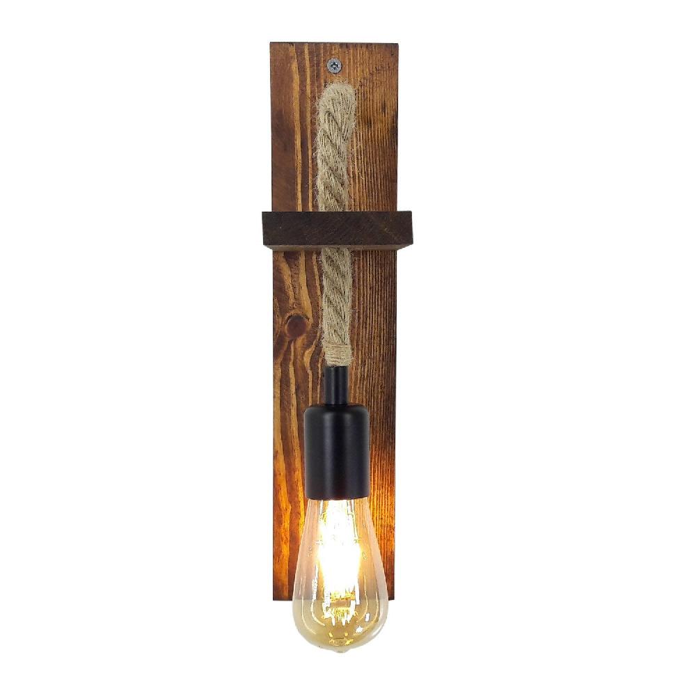 Opviq PineGlow Rustic Wall Sconce - Walnut Charm | Opviq