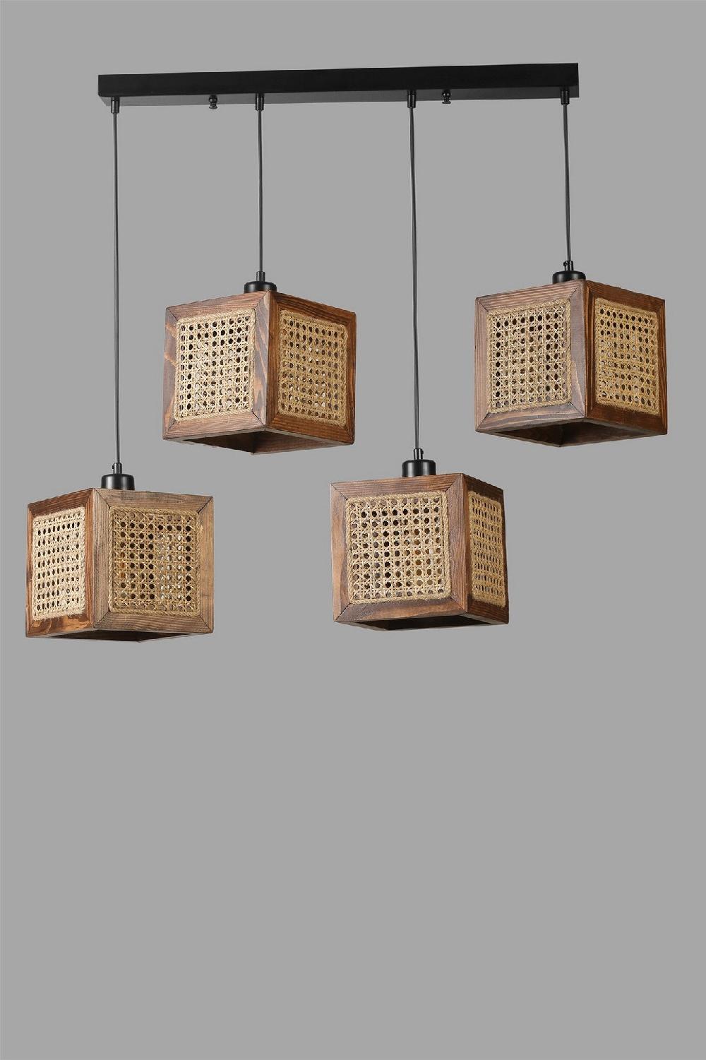 Opviq RattanGlow FirChic Chandelier 70-Height Elegance | Opviq