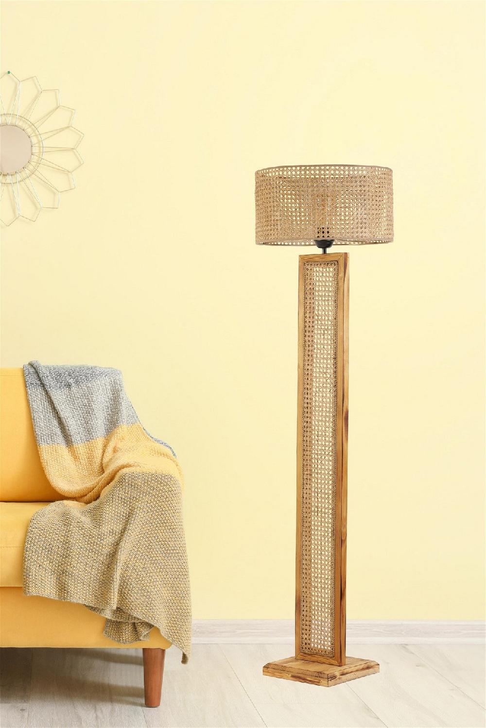 opviq RattanGlow Luxe: The Elegance Floor Lamp | Opviq