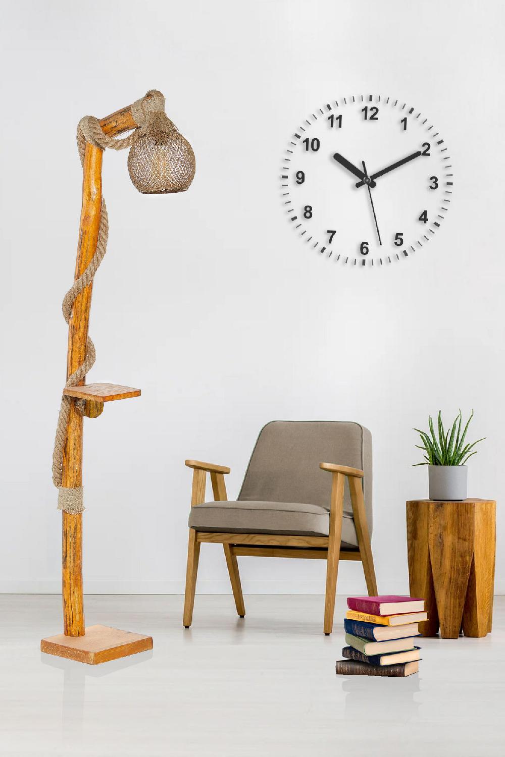 opviq Rustic GlowTree: Handmade Jute & Wood Lamp | Opviq