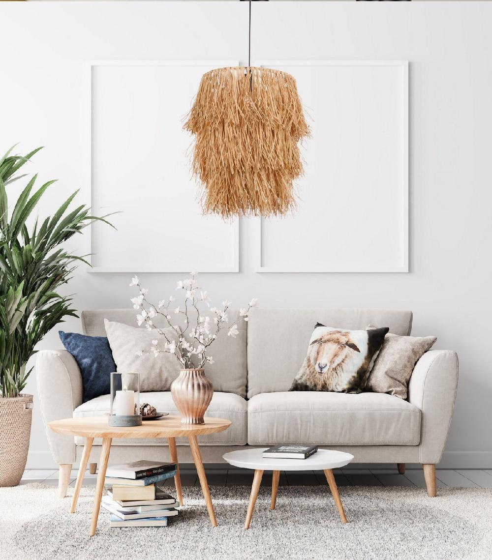 opviq Rustic Radiance: Raffia Charm Chandelier | Opviq