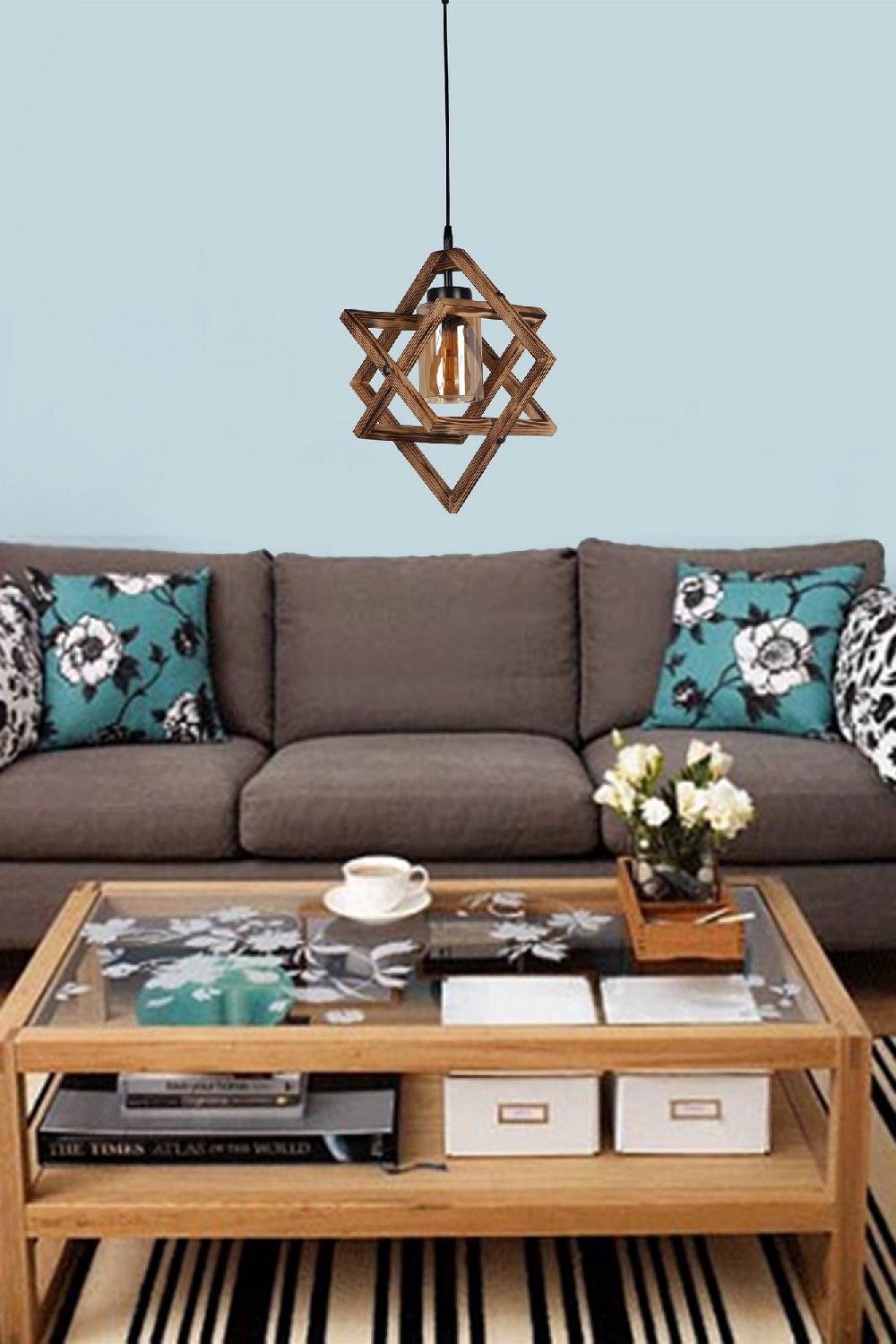 opviq RusticAura Chandelier: Wooden Elegance Unleashed | Opviq