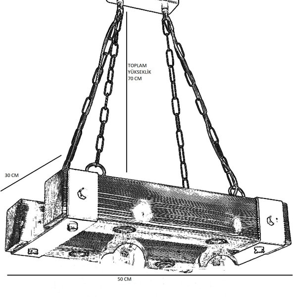Opviq RusticAura Hornbeam Chandelier 70cm Elegance | Opviq